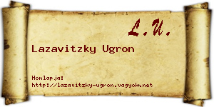 Lazavitzky Ugron névjegykártya