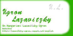 ugron lazavitzky business card